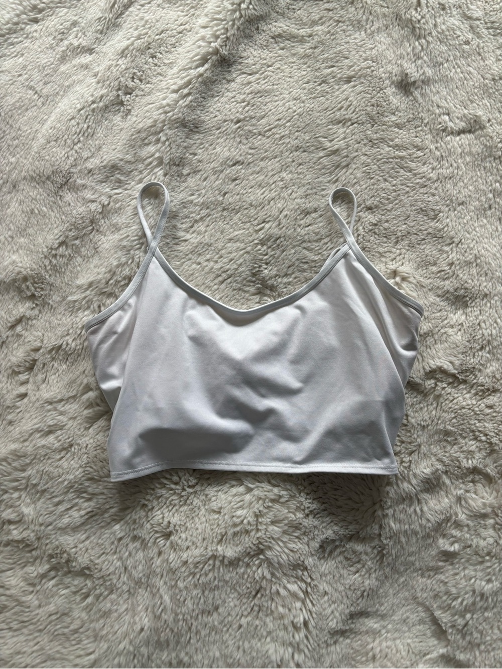 VS PINK ACTIVE White Cropped Open Back Tank Top